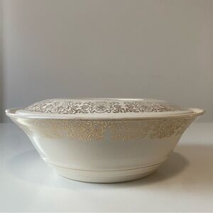 Limoges Triumph Juliet TS350-30 Vintage Covered 22K Gold Serving Bowl With Lid